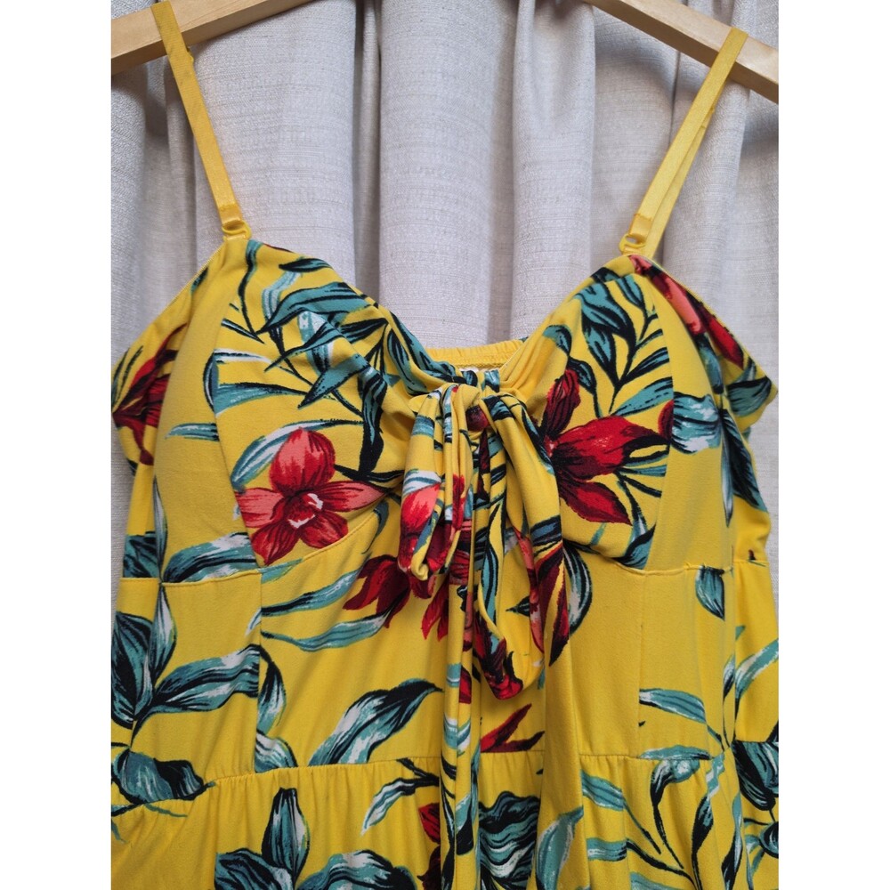 Size XL 15-17 stretch Floral one piece spaghetti strap wide leg pant jumpsuite.